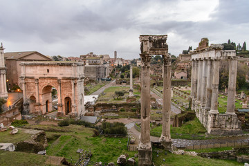 Fototapeta premium Roman forum before the storm. Rome