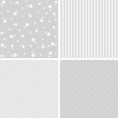 cute seamless baby shower pattern set