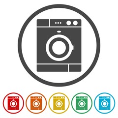 Washing machine icon, 6 Colors Included