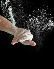 Obraz na płótnie Canvas hands with flour work