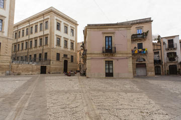 Fototapeta na wymiar View of Ronco del Pozzo square, Ortigia