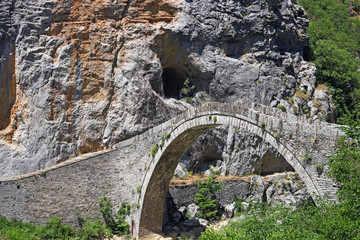 Kokkori arch stone bridge landmark Zagoria Greece