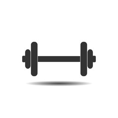Dumbbell icon, barbel icon. Fitness sign. Vector illustration. Flat design. 