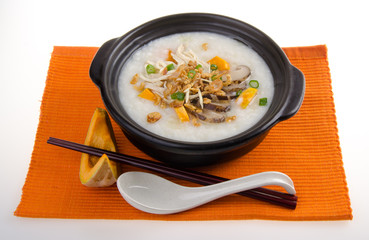 Simple and healthy porridge cooked with sweet potato. For diet and nutrition, healthy eating and lifestyle concepts.