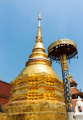 gold pagoda temple thailand culture