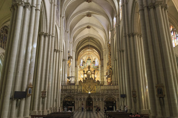 Inside of  cathedral in Toledo Spain.