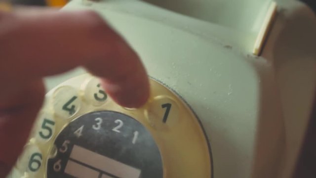 Close up of old telephone dial