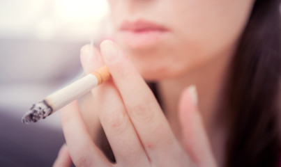 Woman Smoking Cigarette