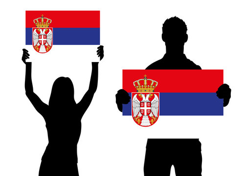 Zwei Fans - Serbien