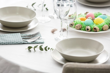 Beautiful festive Easter table setting
