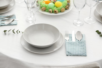 Beautiful festive Easter table setting
