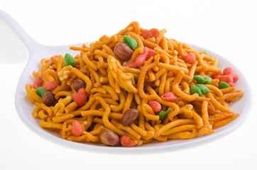 murukku or traditional indian snack on background.