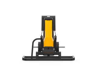 Multifunctional gym machine, front view isolated on white background. 3D Rendering, Illustration.