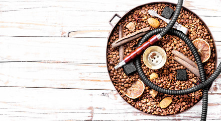 Asian tobacco hookah with coffee aroma