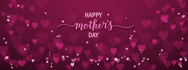 HAPPY MOTHER’S DAY Banner with Hearts