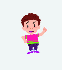 Boy in shirt talking very determined and optimistic.