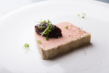 Meat pate on a plate