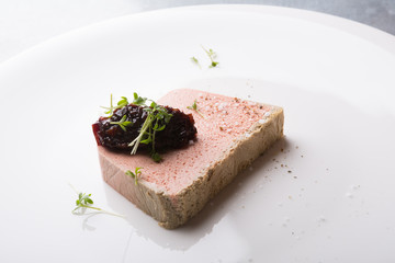 Meat pate on a plate