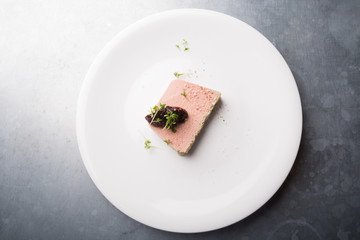 Meat pate on a plate