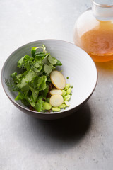 Vegetables and peas soup