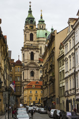Naklejka na ściany i meble The Church of Saint Nicholas is a Baroque church in the Lesser Town of Prague. Czech Republic