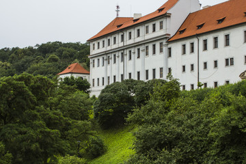 Fototapeta na wymiar The wall of an ancient monastery in Prague. Czech Republic
