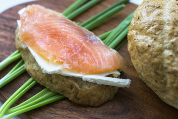 sandwich with salmon