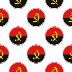 Seamless pattern from the circles with flag of Angola.
