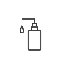 Hand soap outline icon. linear style sign for mobile concept and web design. Liquid soap bottle simple line vector icon. Symbol, logo illustration. Pixel perfect vector graphics