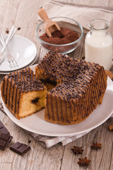 Chocolate cake. 