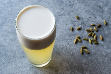 Cardamom Cocktail with Seeds, Cream and Ice.
