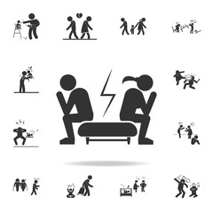 quarrel of a loving couple icon. Detailed set of illustration bad family icons. Premium quality graphic design. One of the collection icons for websites, web design