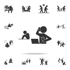 leave children unattended due to employment icon. Detailed set of illustration bad family icons. Premium quality graphic design. One of the collection icons for websites