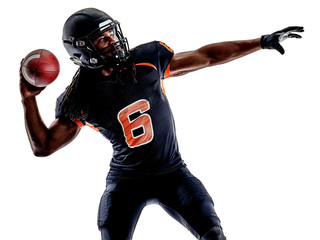 one american football player man isolated on white background © snaptitude