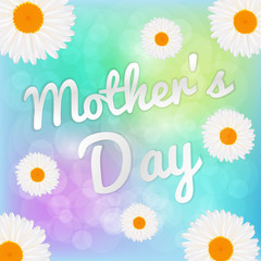 Fototapeta premium Happy mother's Day lettering and the Daisy flowers