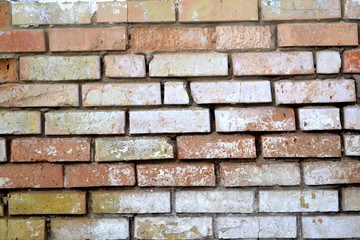 Old brick wall. Vintage white brick background.