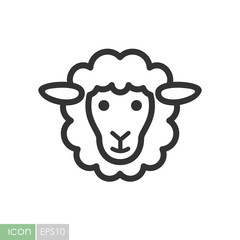 Sheep vector icon. Animal head