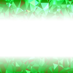 Green Polygonal Background. Rumpled Triangular Pattern. Low Poly Texture
