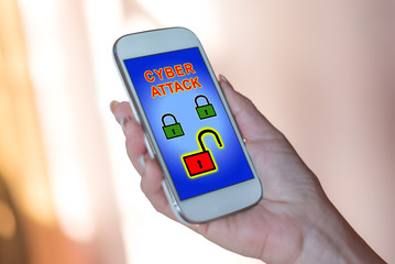Cyber attack concept on a smartphone