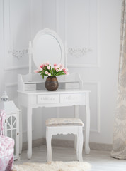 Boudoir table make up table with mirror