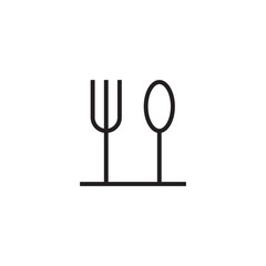 spoon and fork icon line