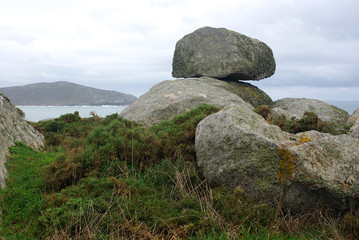 Stones at the shore of the Atlantic Ocean, Costa de Morte, Muxia, northwestern Spain