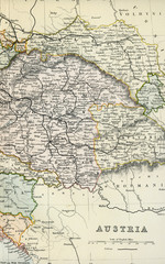 Fototapeta na wymiar Vintage Map of Austria - Early 1800 Antique Maps of the World
