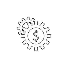 money in gear icon. Element of banking icon for mobile concept and web apps. Thin line  icon for website design and development, app development. Premium icon