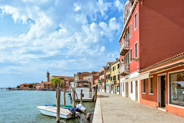 Daylight view to Venetian Lagoon canal