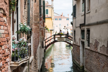 Fototapeta na wymiar View of the canal in Venice, Italy