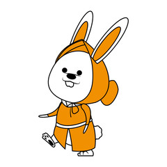 Cute rabbit cartoon icon vector illustration graphic design