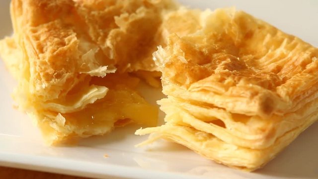 Pineapple pie on plate