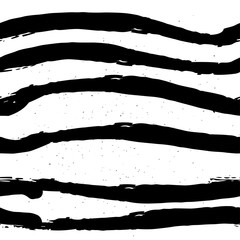 Vector hand drawn black and white seamless pattern in grunge style. Brush stroke, geometric shapes ornament illustration. Good for packaging paper, wallpaper and print design, etc.