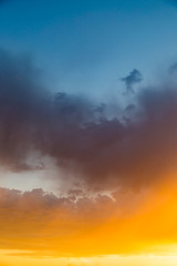 Beautiful clouds in the sky at sunset